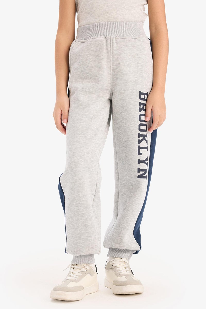 DeFacto Grey Girl Girl Printed Thick Jogger Sweatpants Casual - Image 4